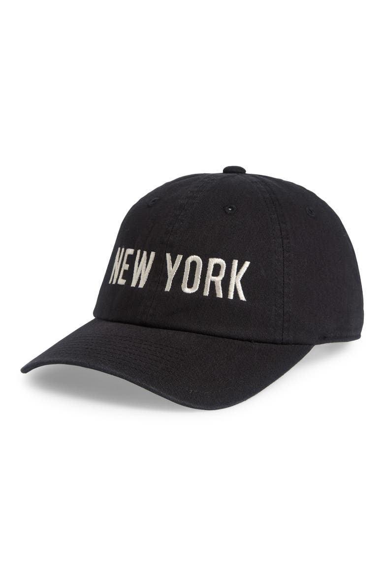 New York Cotton Baseball Cap, Main, color, BLACK