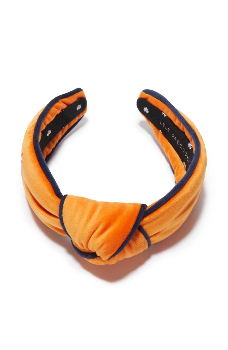 Lele Sadoughi Denver Broncos Embroidered Knotted Headband, Alternate, color, Orange 800
