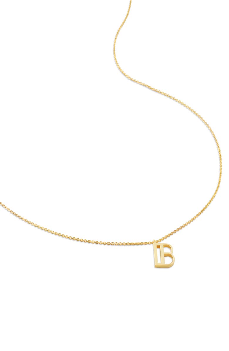 Monica Vinader Initial Pendant Necklace, Main, color, 18Ct Gold Vermeil/ Ss- B