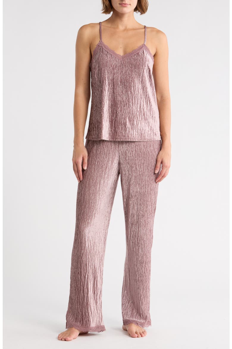 Crinkle Velour Pajamas, Main, color, MOCHA SALT