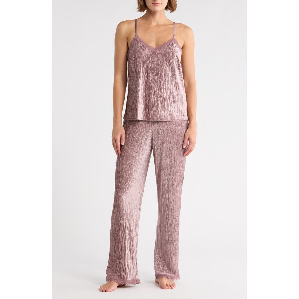 Danskin Crinkle Velour Pajamas In Purple