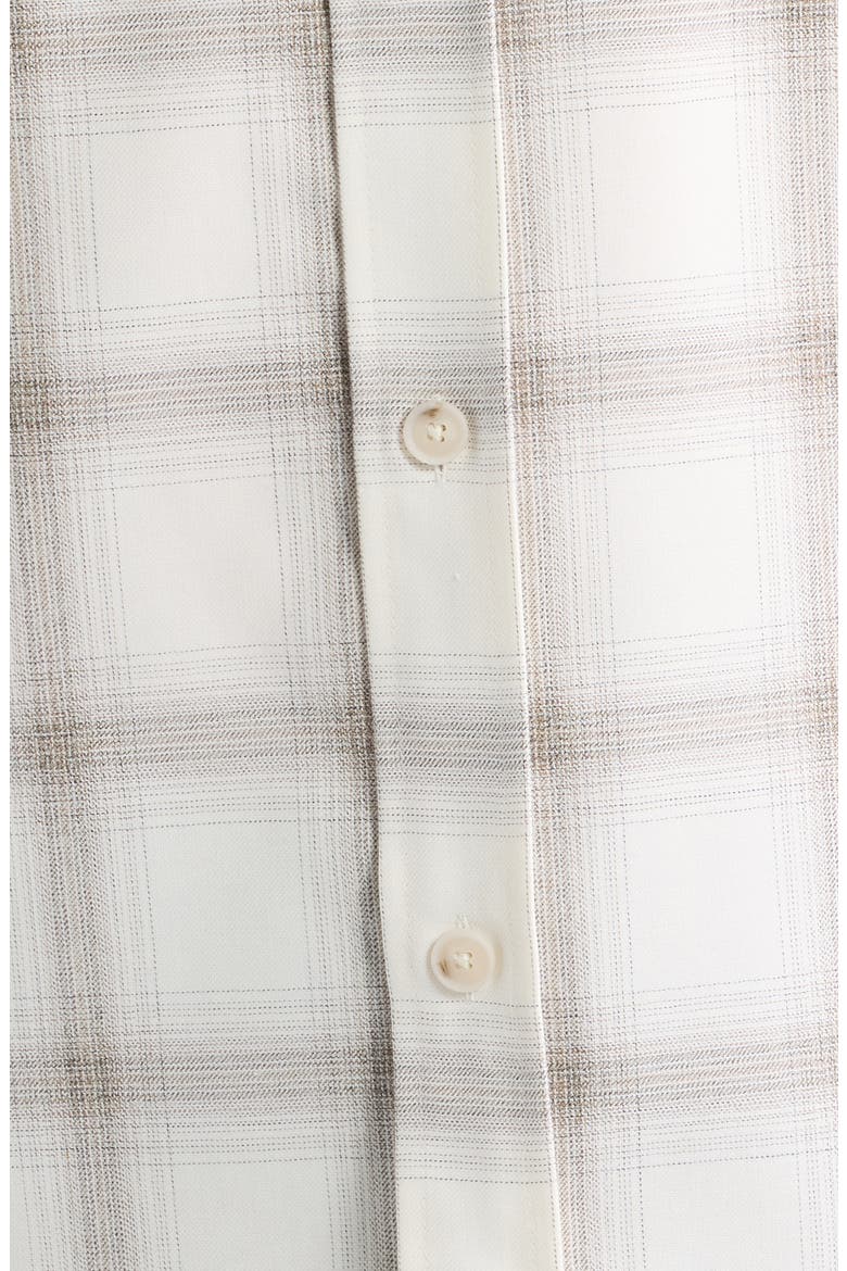 Trim Fit Check Button Front Shirt, Alternate, color, OPEN WHITE