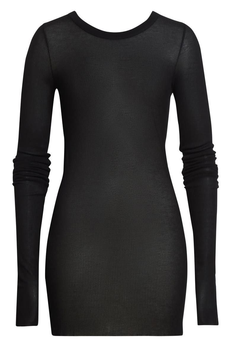 Rib Long Sleeve T-Shirt, Alternate, color, BLACK