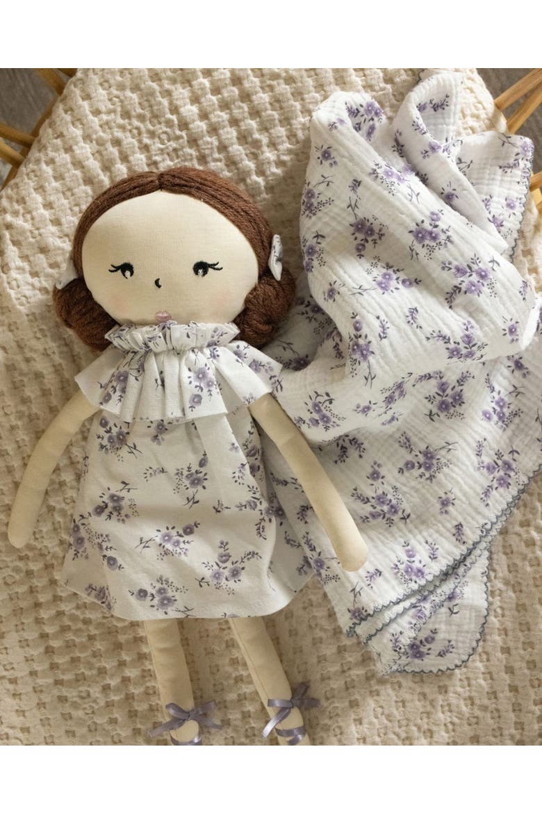 Baby "Abigail" Cotton and Linen Rag Doll, Alternate, color, Lavender