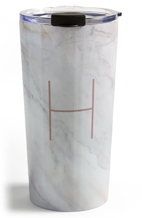 Marbled Monogram Travel Mug