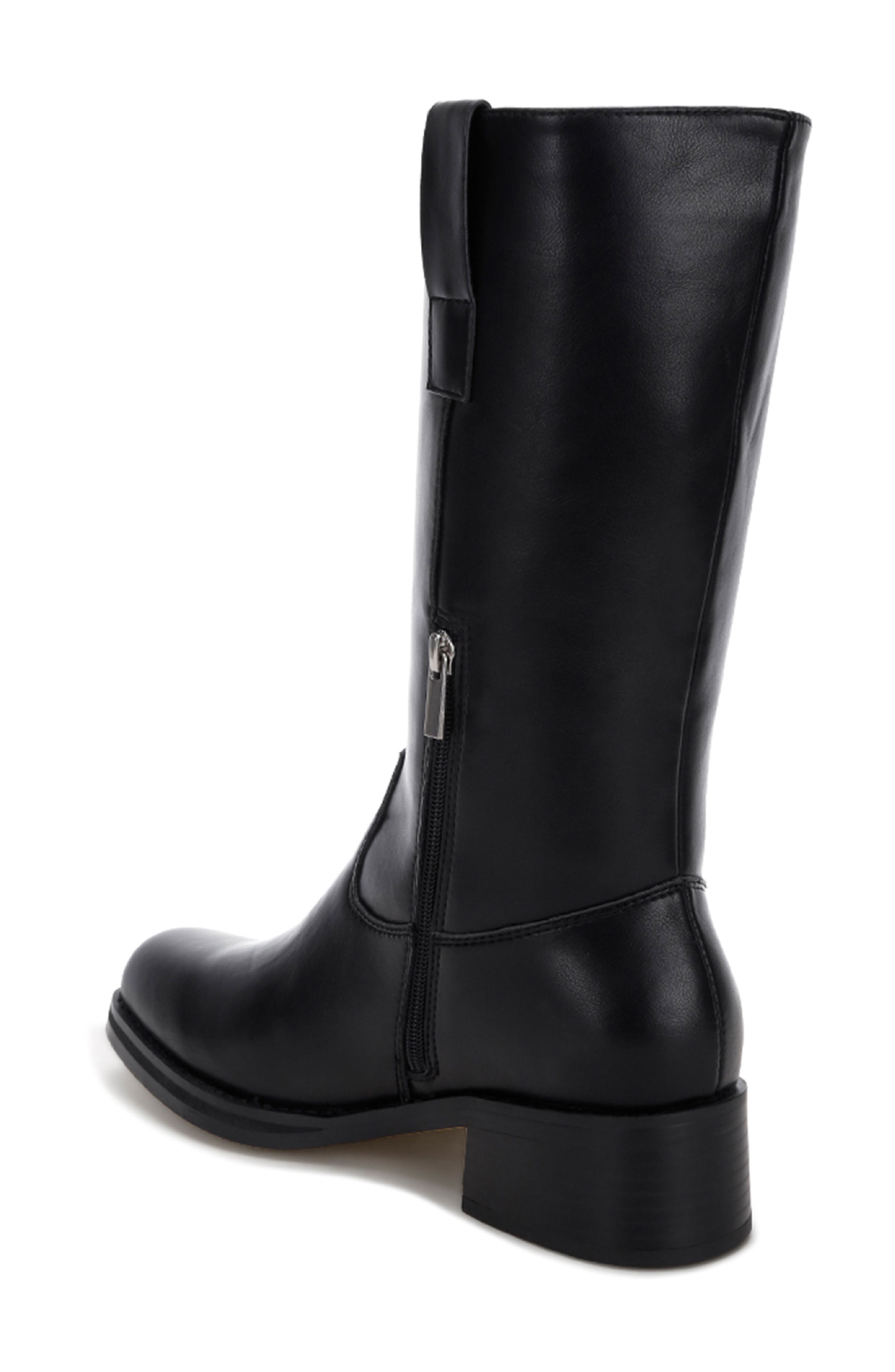Basala Faux Leather Boot, Alternate, color, BLACK