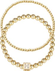 Adornia Set of 2 Gold Plated Stretch Bracelets