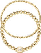 Adornia Set of 2 Gold Plated Stretch Bracelets
