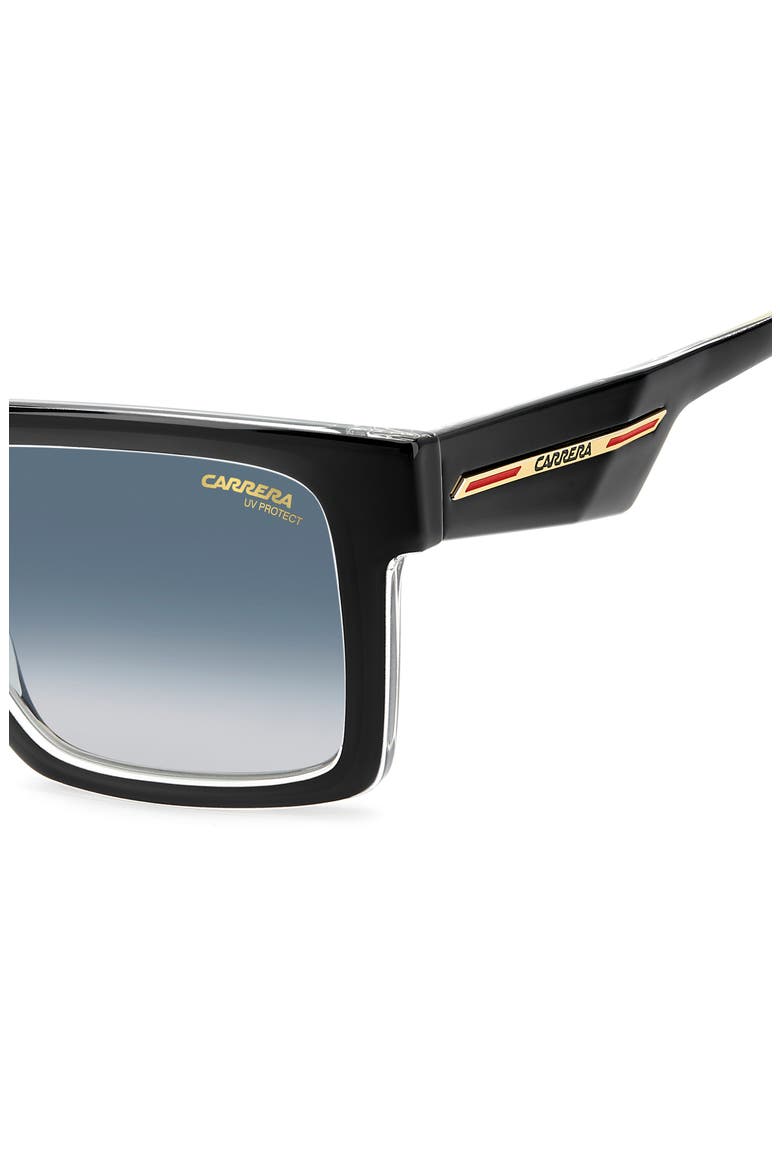 Victory 55mm Gradient Rectangular Sunglasses, Alternate, color, BLACK CRYSTAL/ DK BLUE SF