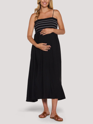 MOTHERHOOD MATERNITY Smocked Maxi Dress With Removable Straps