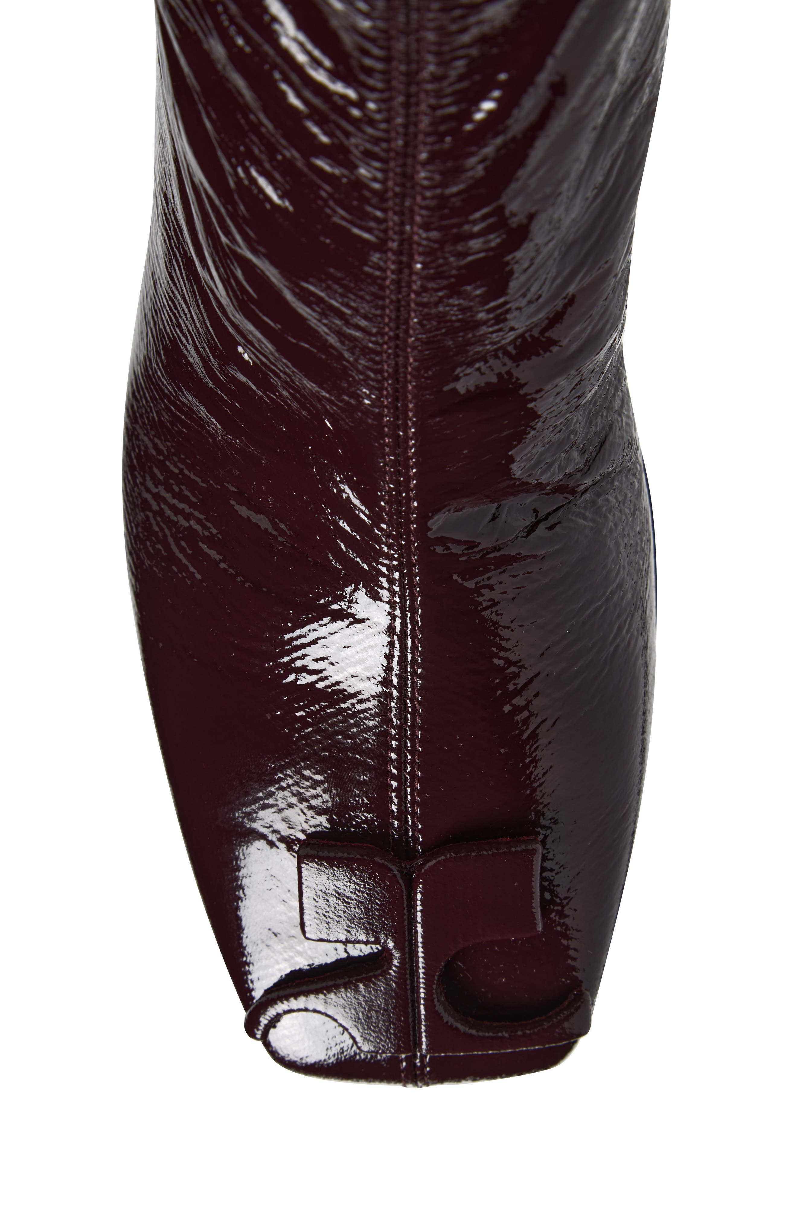 Re-edition Vinyl Ankle Boot, Alternate, color, BURGUNDY