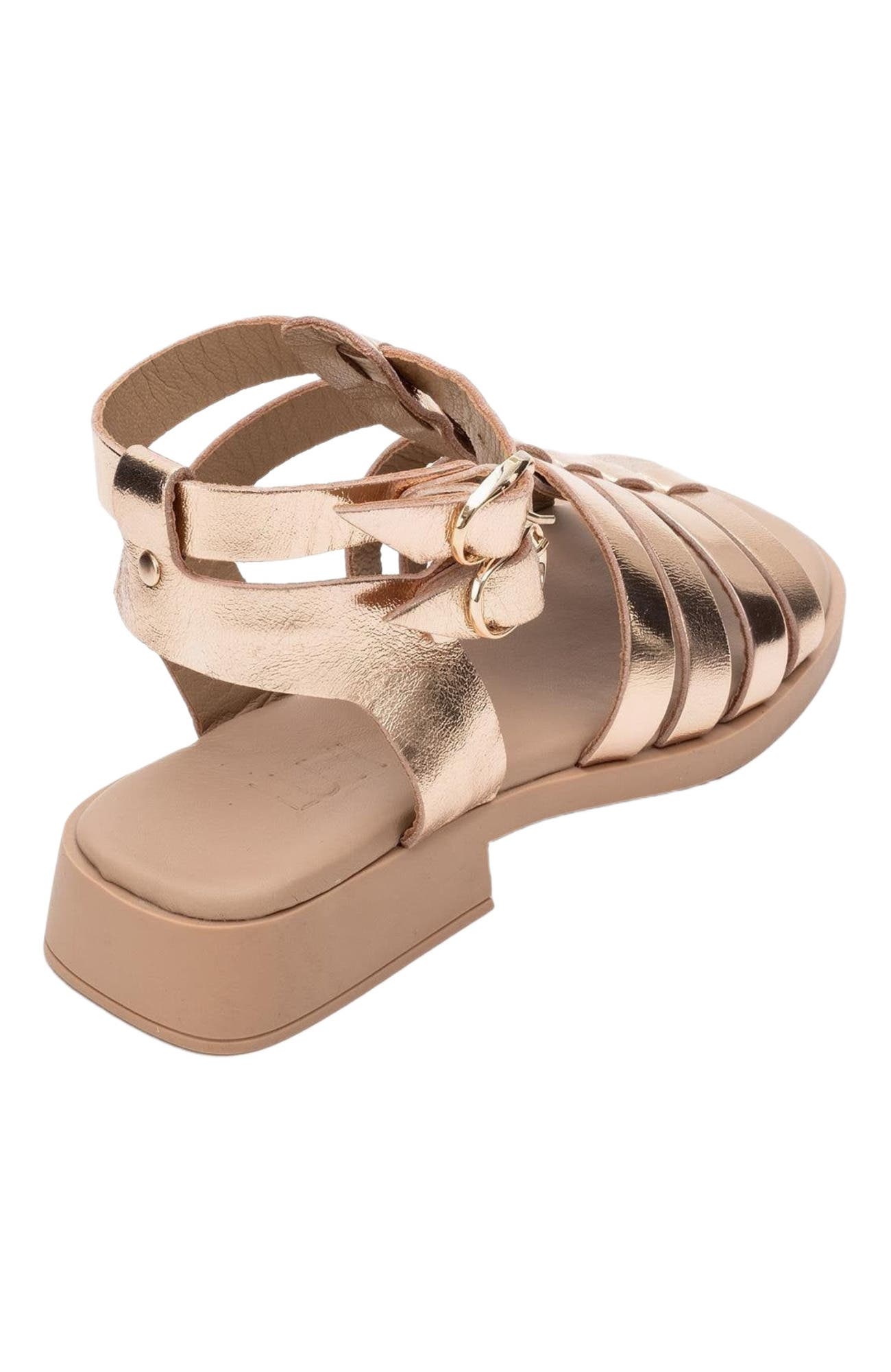 Forever & Always Shoes Frade Leather Sandal, Alternate, color, Rose Gold Leather