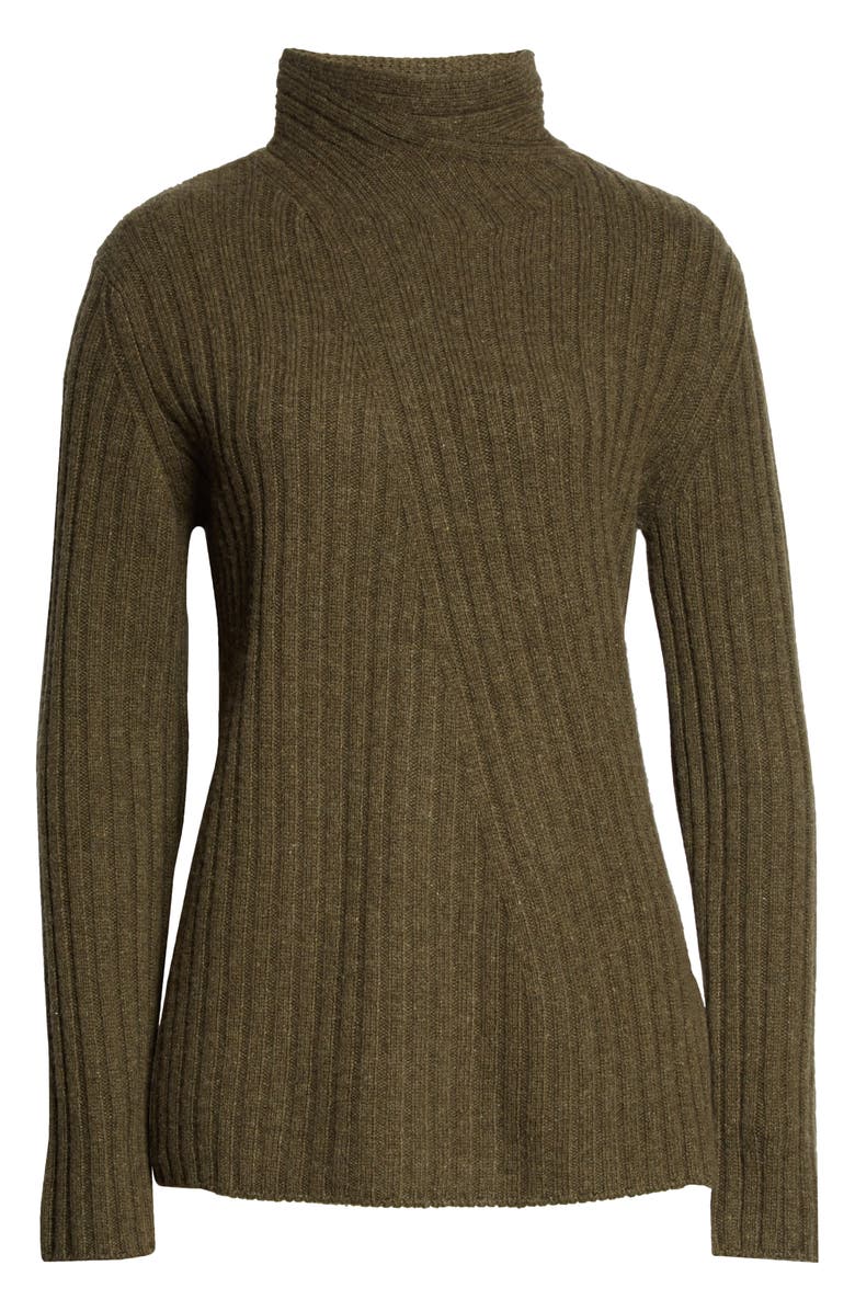 Vince Twist Neck Wool & Cashmere Turtleneck Sweater, Alternate, color, 
