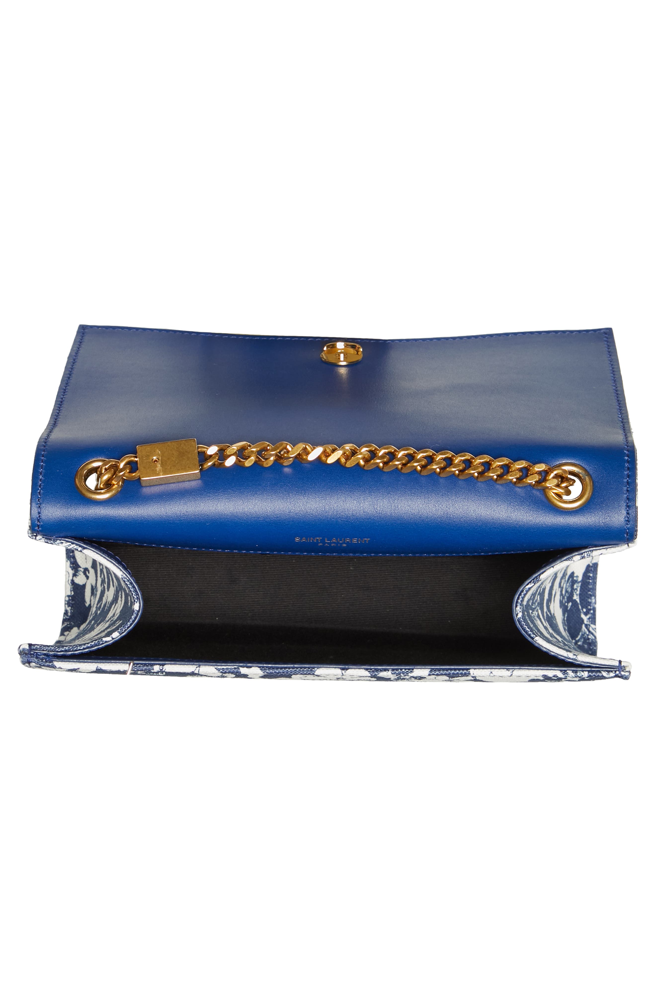 Saint Laurent Small Kate Tropical Floral Print Canvas Crossbody Bag, Alternate, color, 