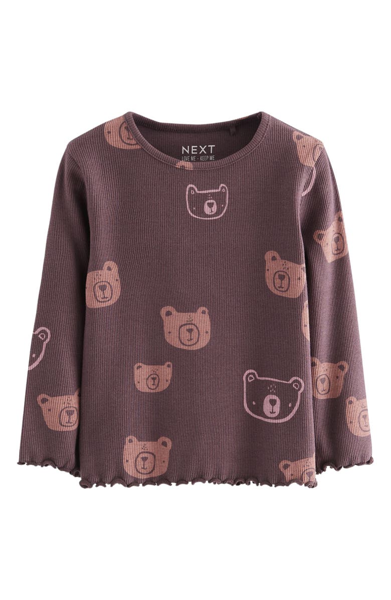 NEXT Kids' Bear Print Long Sleeve Cotton Rib Top, Main, color,