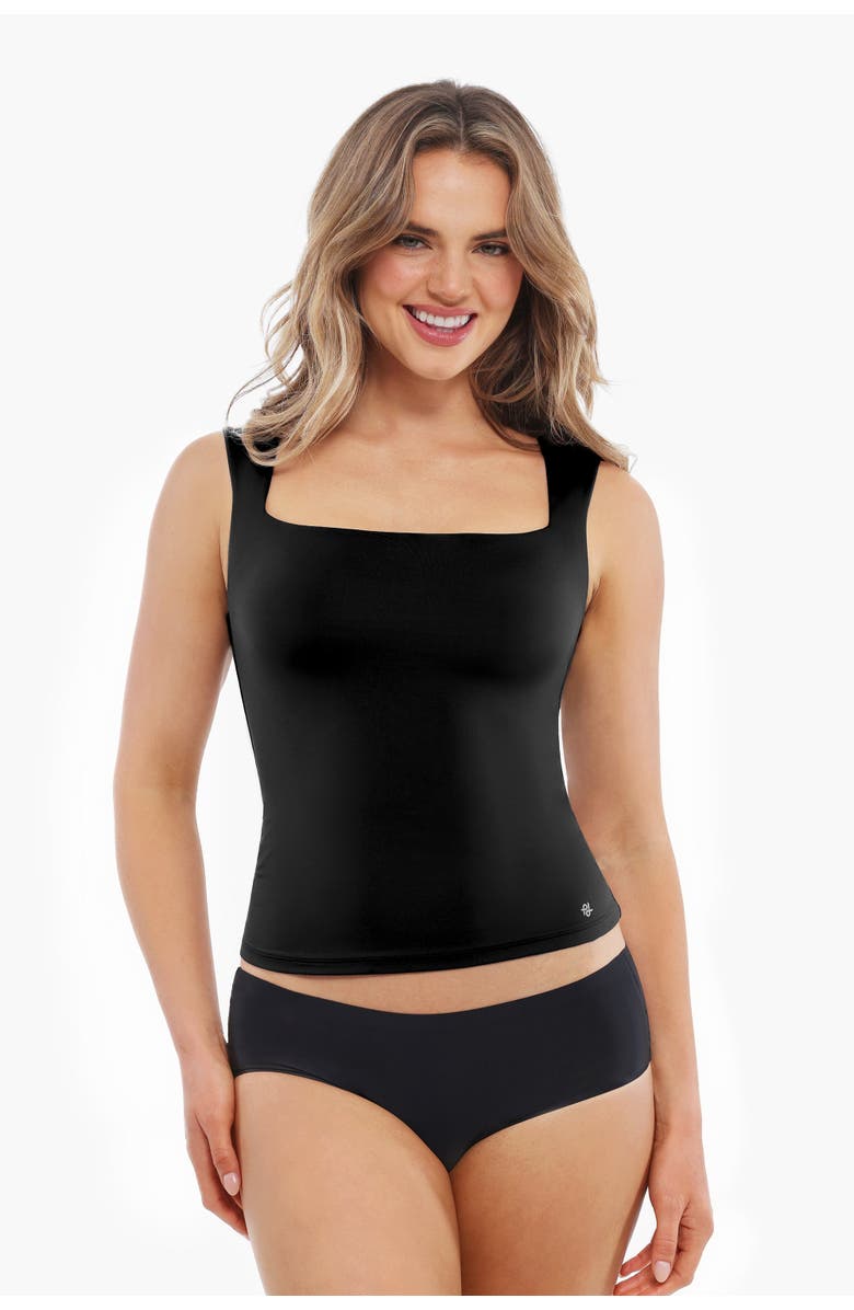 Popilush Cloud-Touch Double-Layer Shaping Sleeveless Top, Main, color, Midnight Black