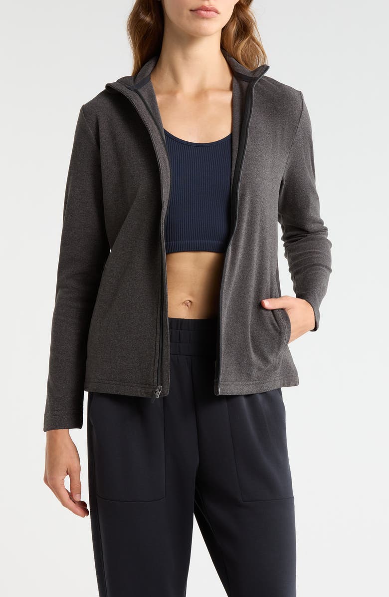 Swannies Emily Zip-Up Sweatshirt, Main, color, Black-Heather