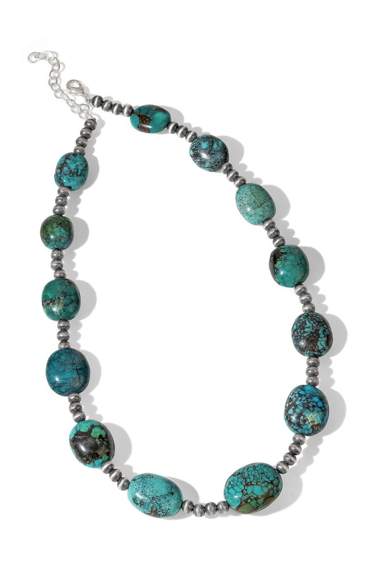 Turquoise Silver Plated Necklace, Main, color, BLUE