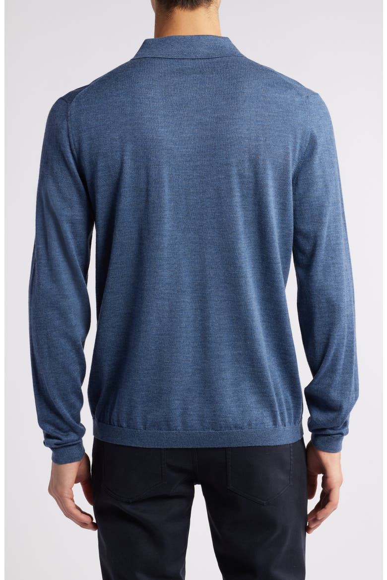 Redfern Long Sleeve Wool Blend Polo Sweater, Alternate, color, MID BLUE