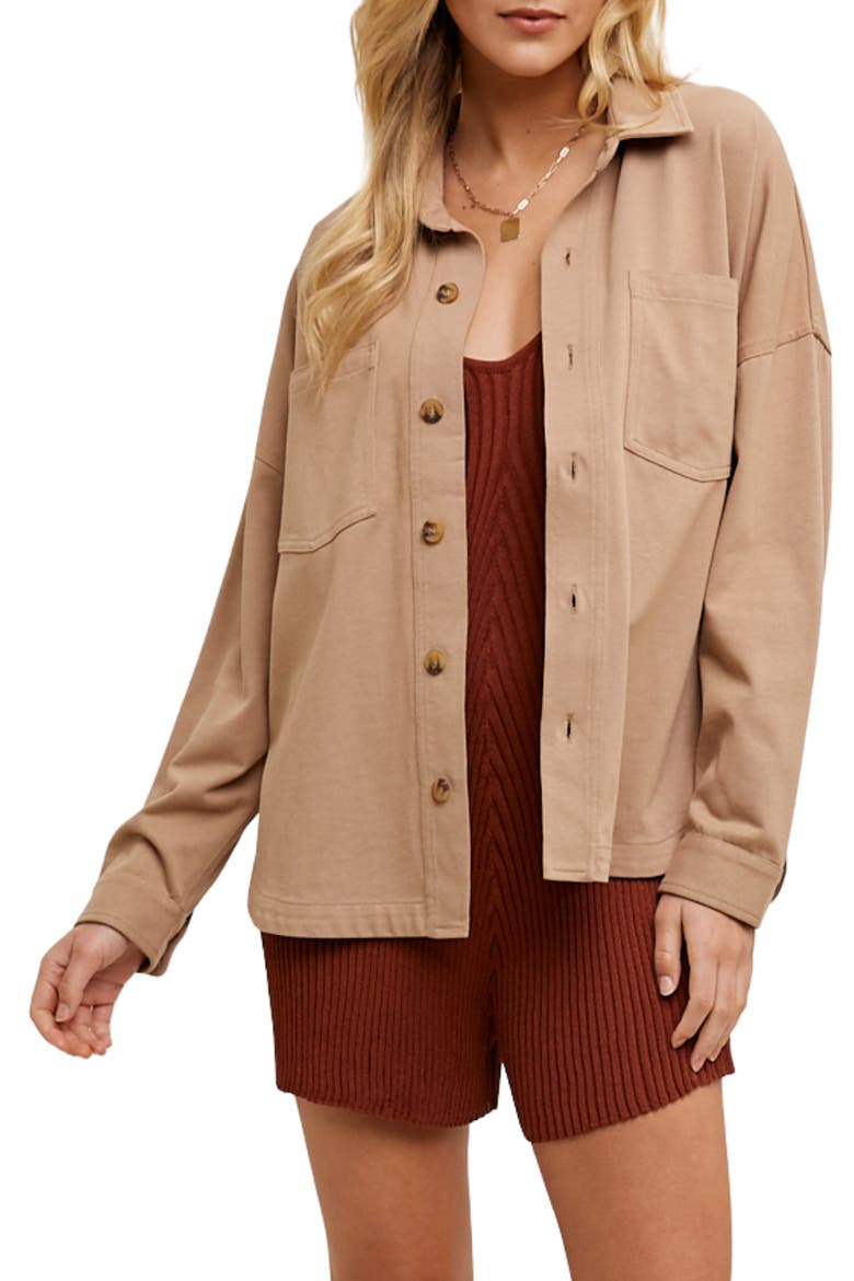 Cotton Overshirt, Main, color, MOCHA