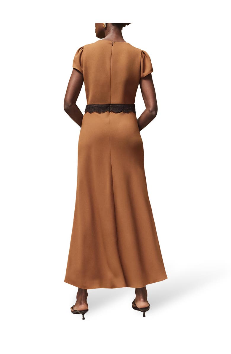 Ro&Zo Lace Trim Maxi Dress, Alternate, color, Caramel