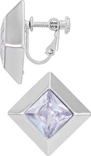 Vince Camuto Crystal Geometric Clip-On Stud Earrings