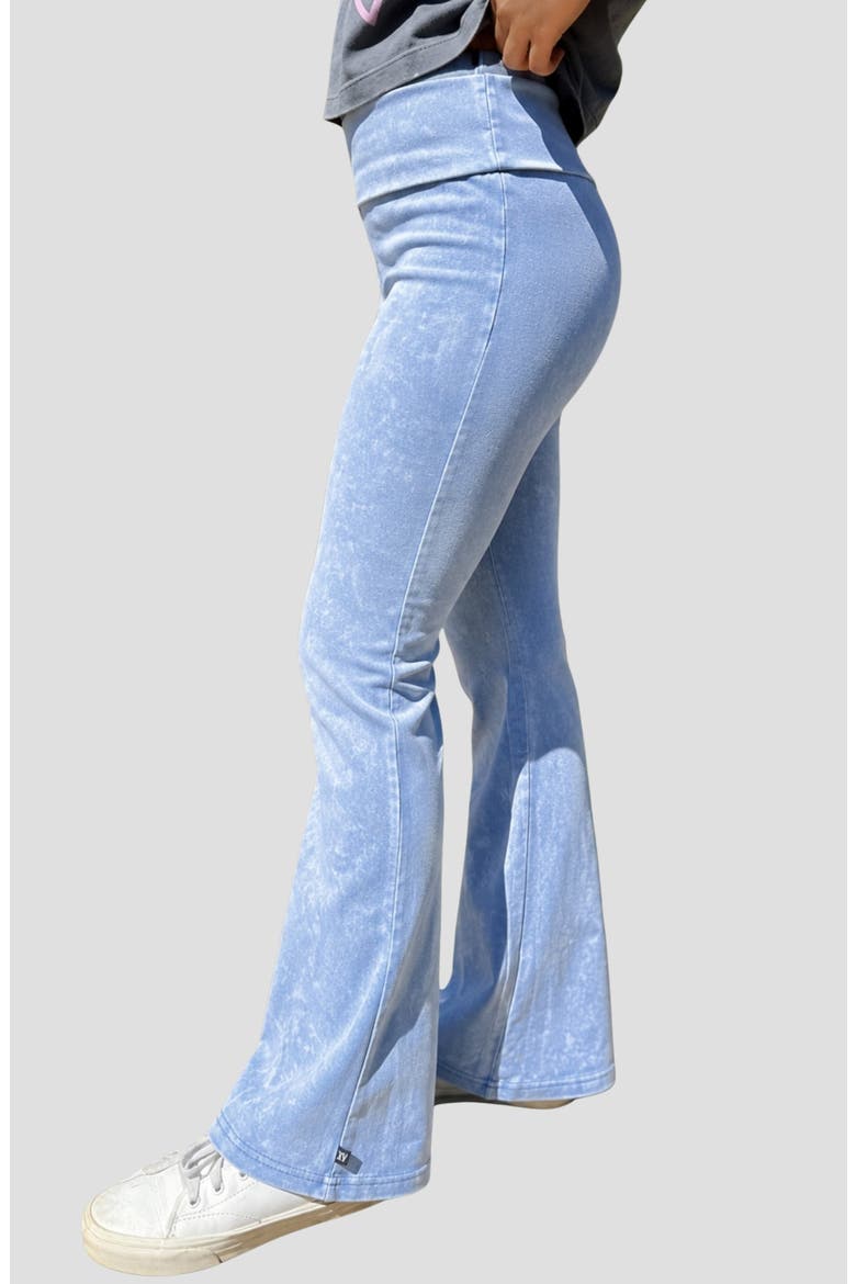 Kids' Foldover Flare Leg Pants, Alternate, color, DENIM