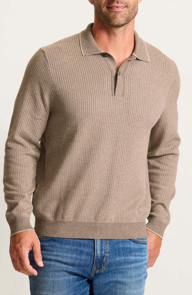 Tommy Bahama Coolside Texture Polo Sweater, Main, color, Auberage