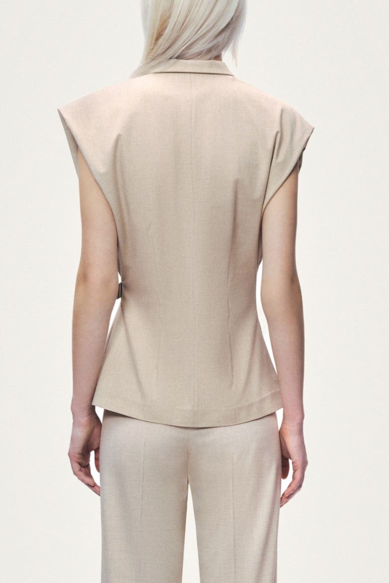 Belted Double Breasted Vest, Alternate, color, Ivory