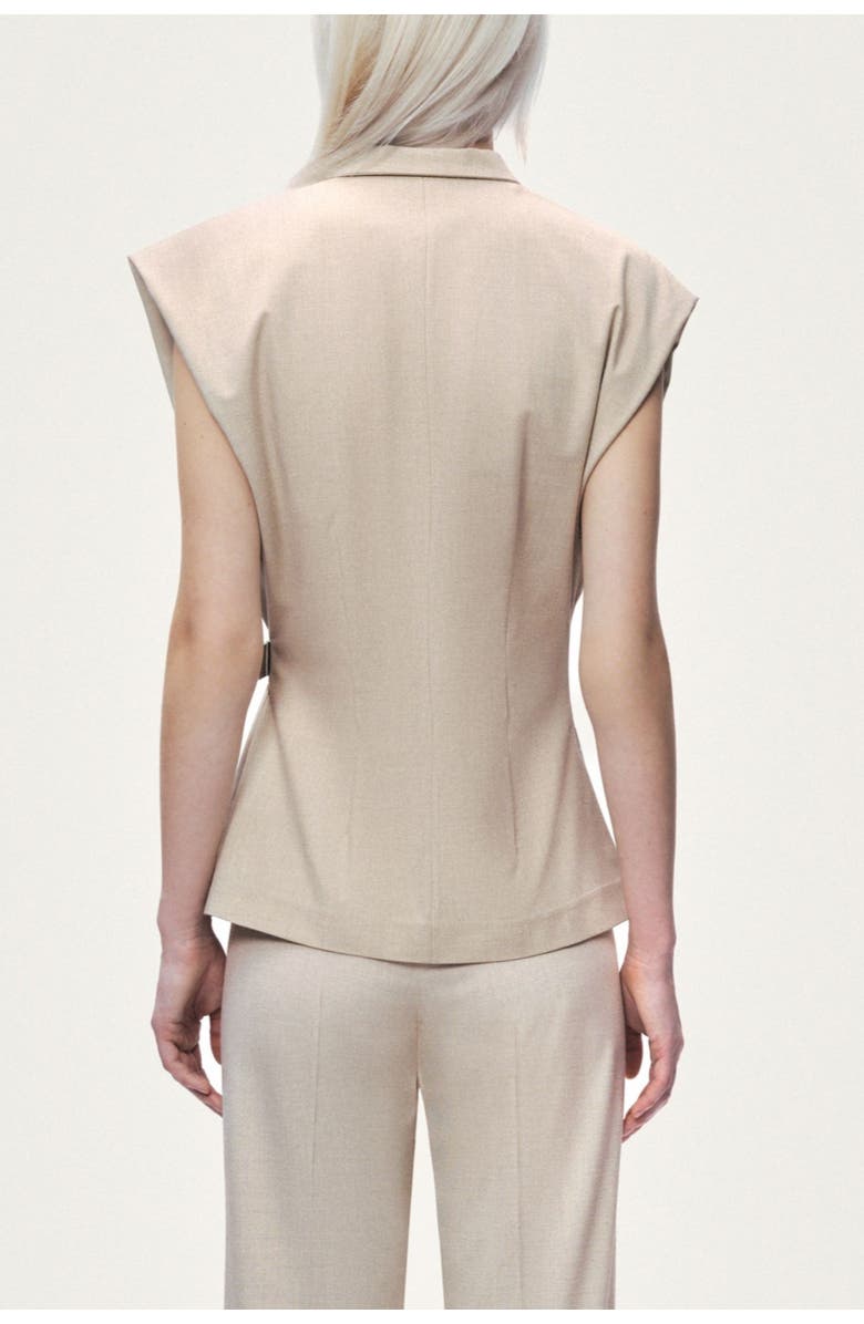 Nocturne Belted Double Breasted Vest, Alternate, color, Ivory