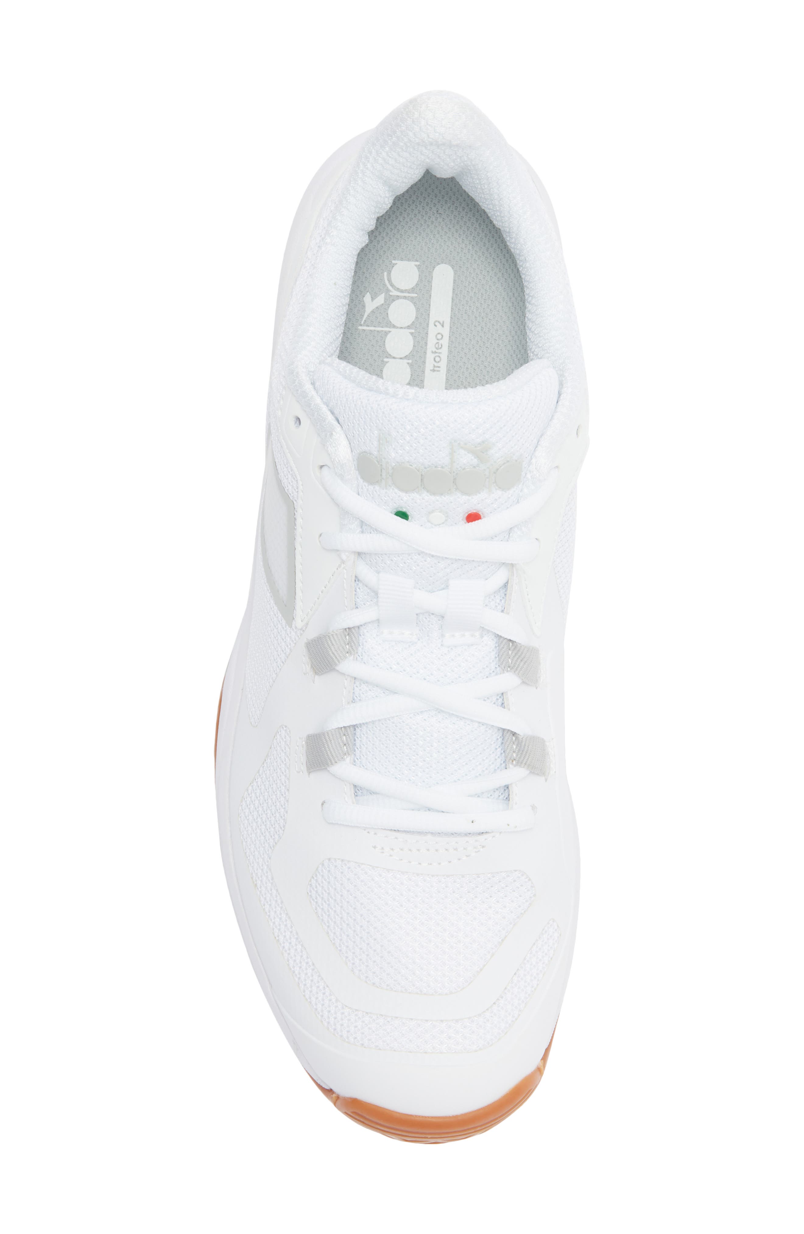 Diadora Trofeo 2 Tennis Shoe, Alternate, color, White/ Silver