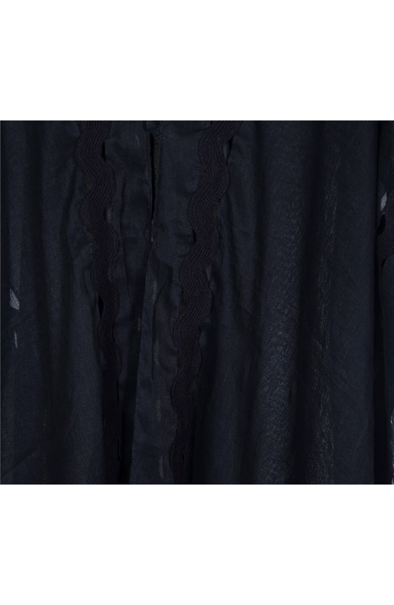 AllSaints Clarissa Logo Trim Rickrack Linen Blend Ruana, Alternate, color,