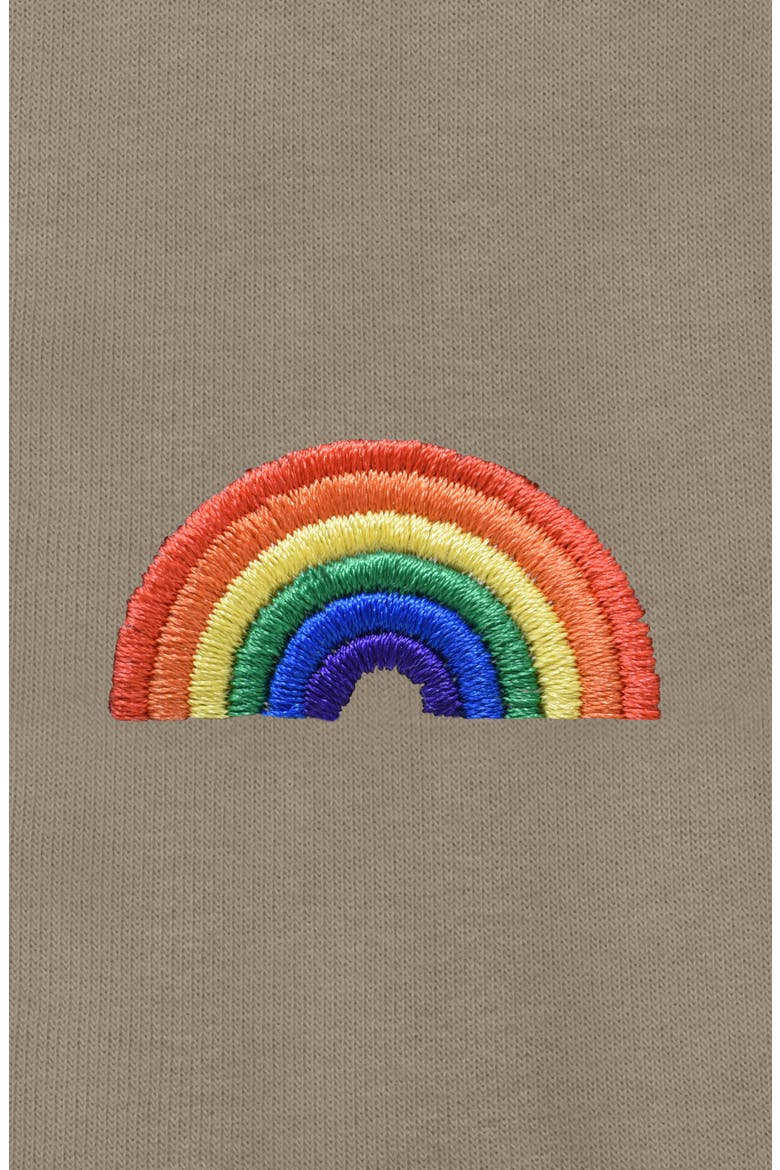 Rainbow Zip Hoodie, Alternate, color, Heather Stone