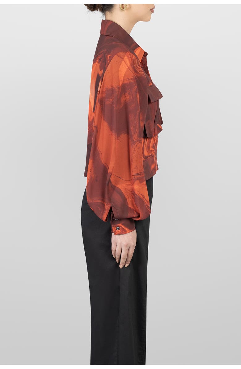 LAURA APARICIO Short Sahariana Blouse, Alternate, color, Orange