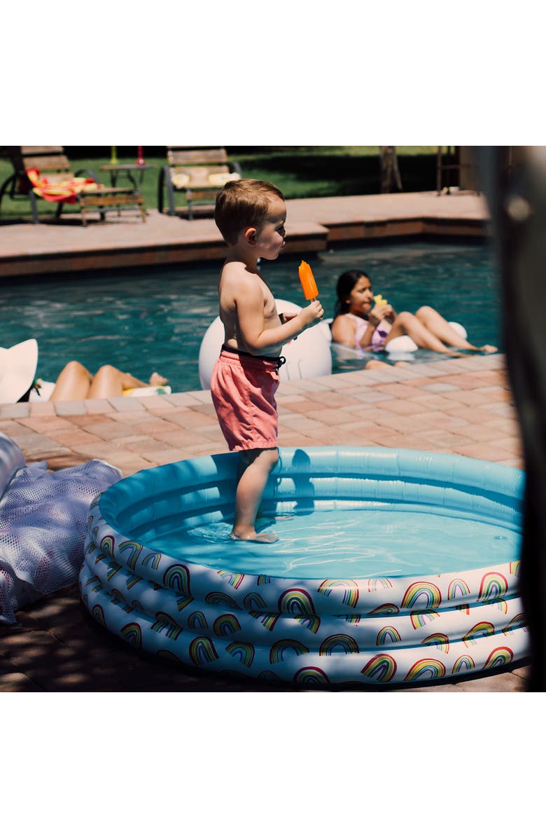 Rae Dunn Happy Days Aqua Rainbow 46" Mini Pool, Coconut Float, Ages 5+, Alternate, color, Multicolored