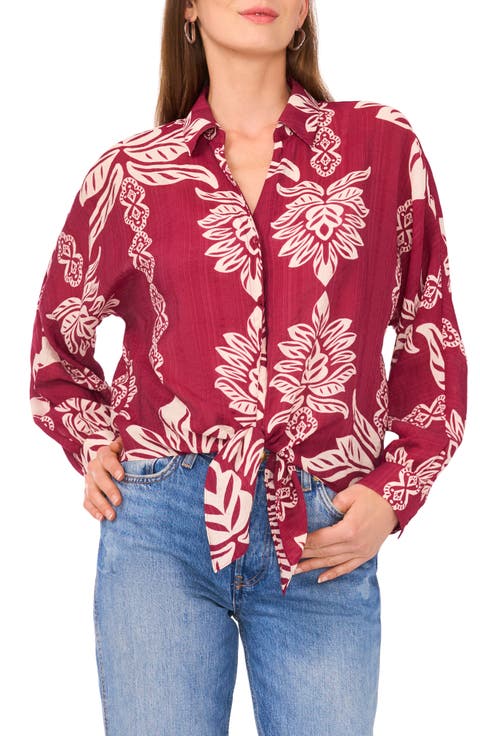 Long Sleeve Tie Hem Button-Up Shirt