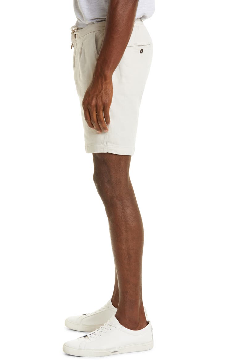Men's Drawstring Waist Linen Blend Shorts, Alternate, color, SAND