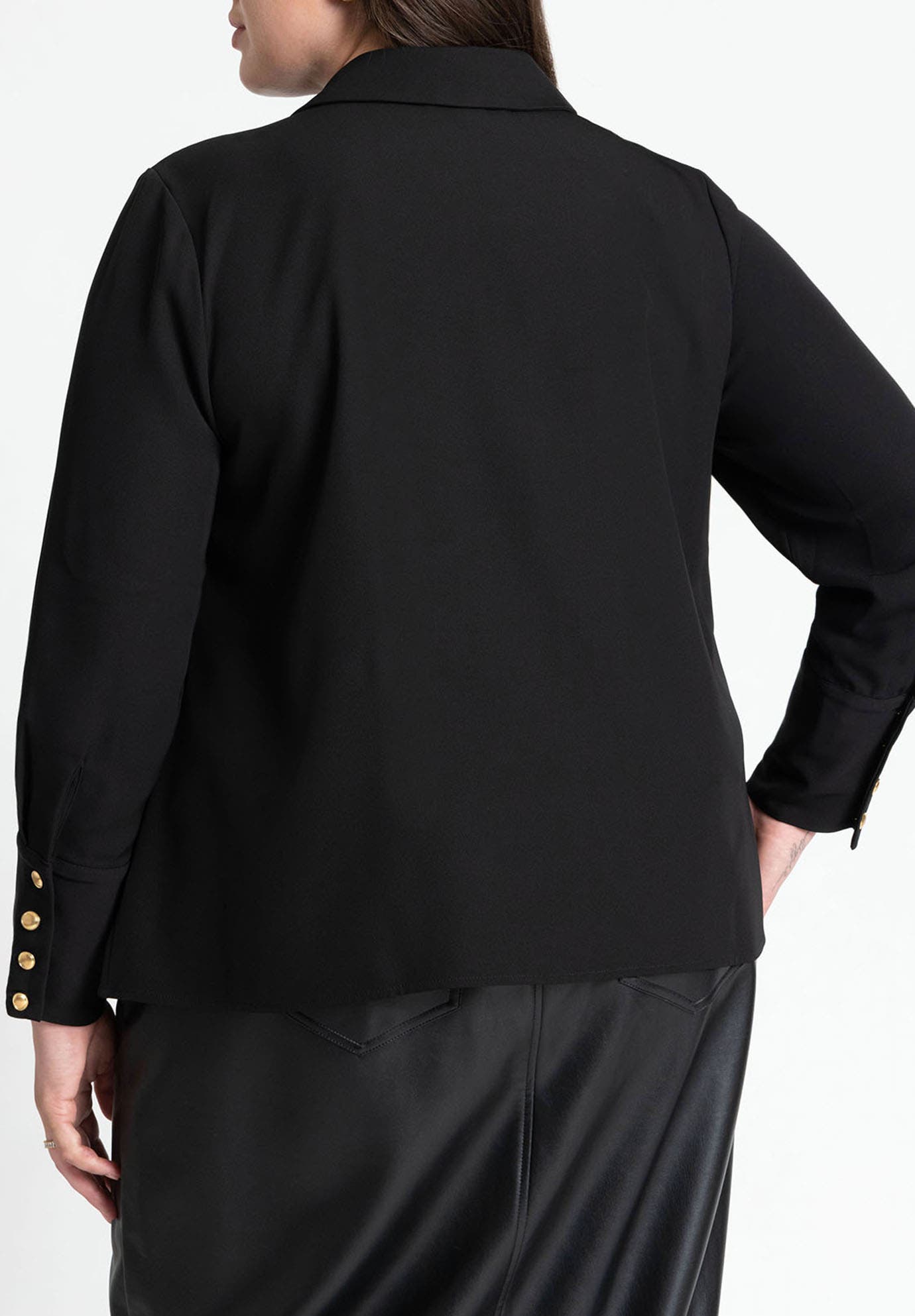 Pointed Collar Button Up Shirt - image 2