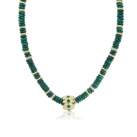 Malachite Bead Rondel Necklace