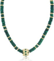The Lovery Fine Jewelry Malachite Bead Rondel Necklace