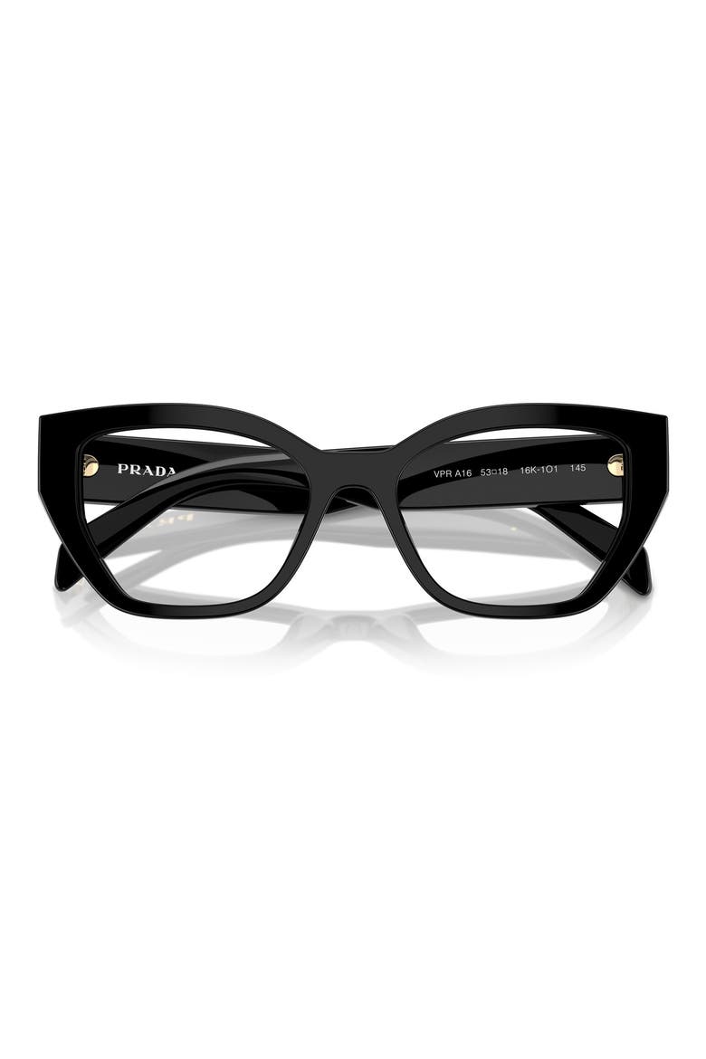 53mm Cat Eye Optical Glasses, Alternate, color, BLACK