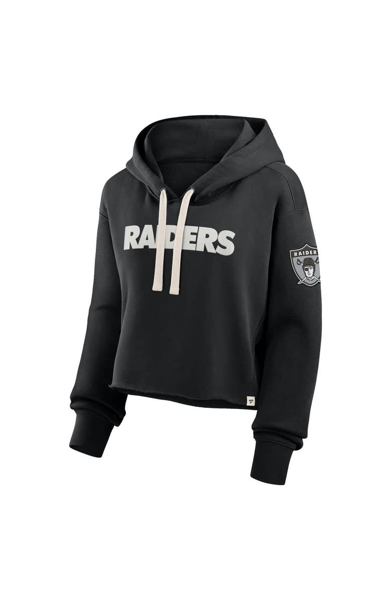 FANATICS Women's Fanatics Black Las Vegas Raiders Oversized Hometown Heritage Cropped Hoodie, Alternate, color, Black