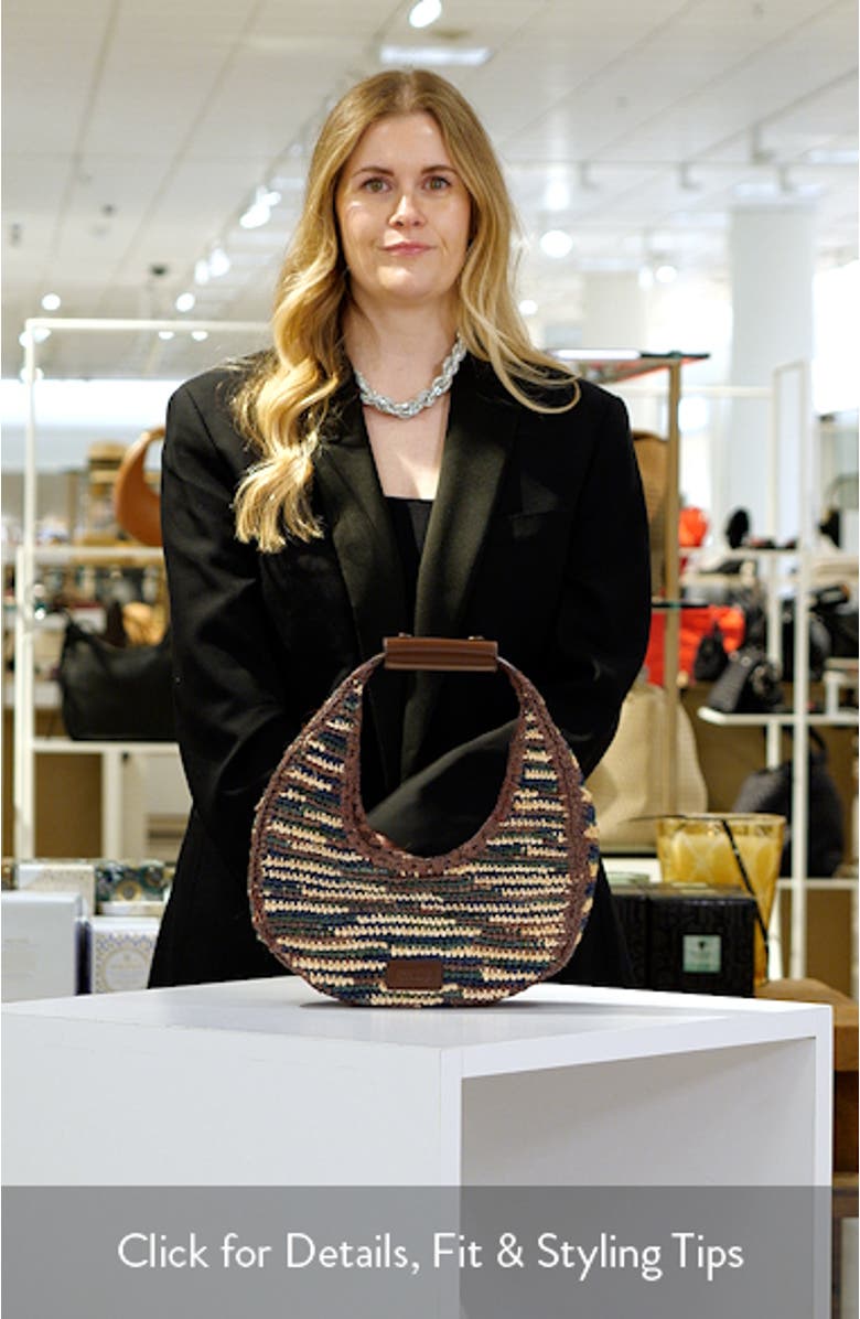 Moon Raffia Top Handle Tote, sales video thumbnail