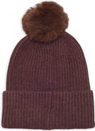Nanette Lepore Ladder Knit Pom Beanie