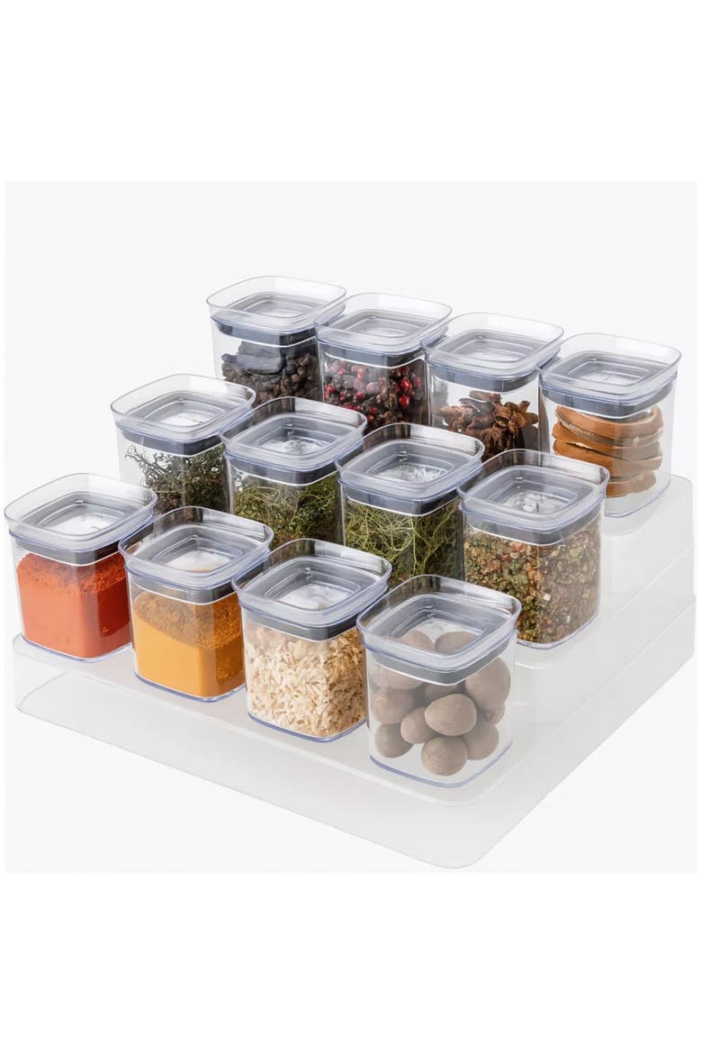 Clear Tiered Countertop Spice Organizer 13-Piece Set, Main, color, Clear