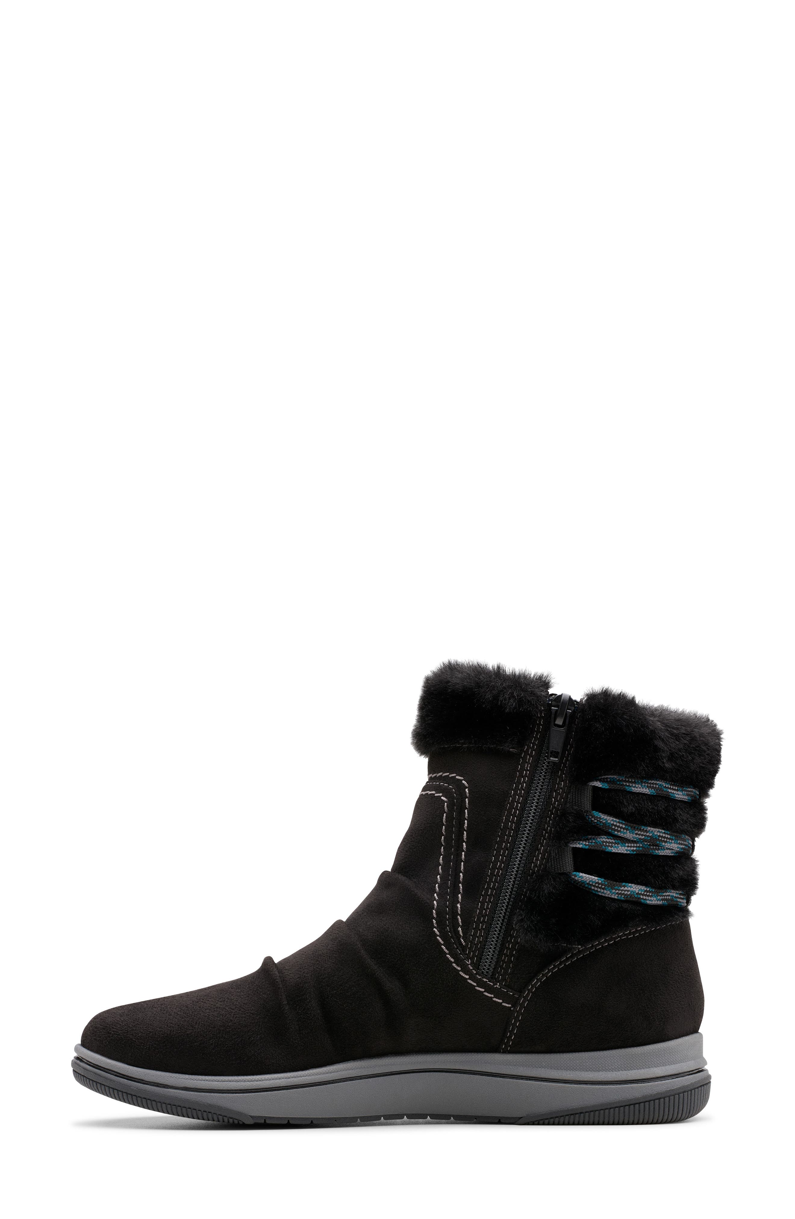 Clarks<sup>®</sup> Breeze Cozy Faux Fur Lined Boot, Alternate, color, Black