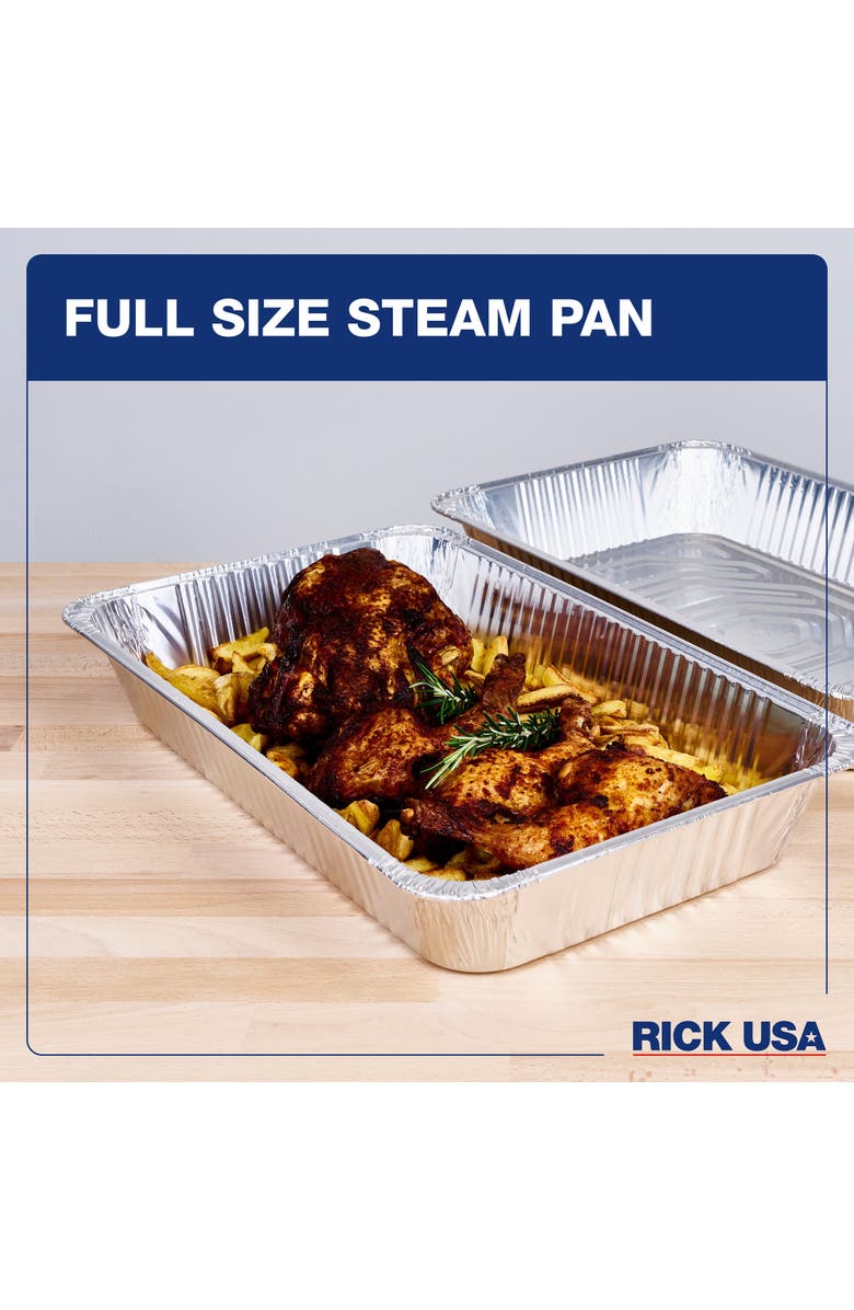 RICK USA Full Size Steam Pan 10pk, Alternate, color, Silver