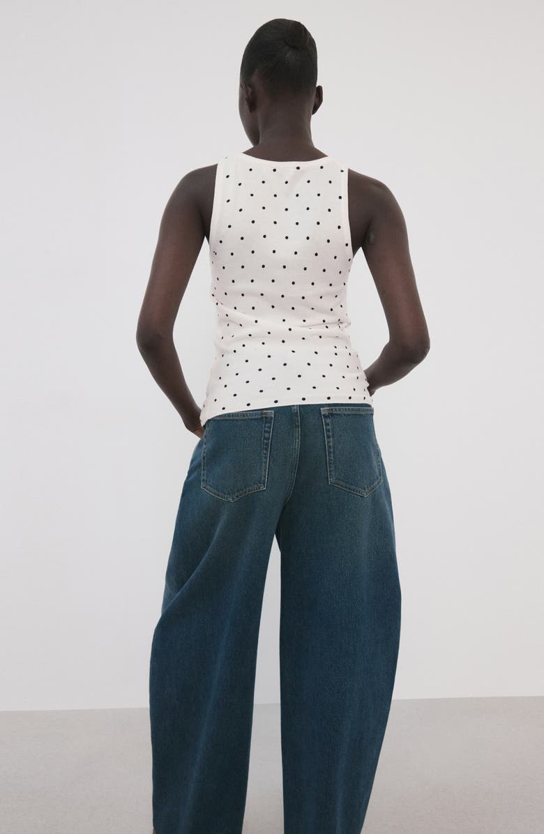 MANGO Polka Dot Knit Top, Alternate, color, Off White