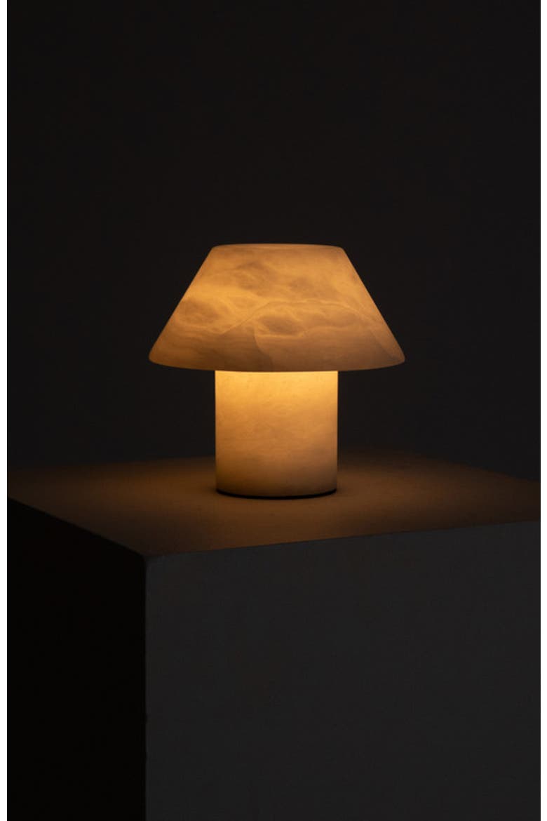 Alora 7" LED Alabaster White Natural Stone Desk Lamp, Alternate, color, White Alabaster