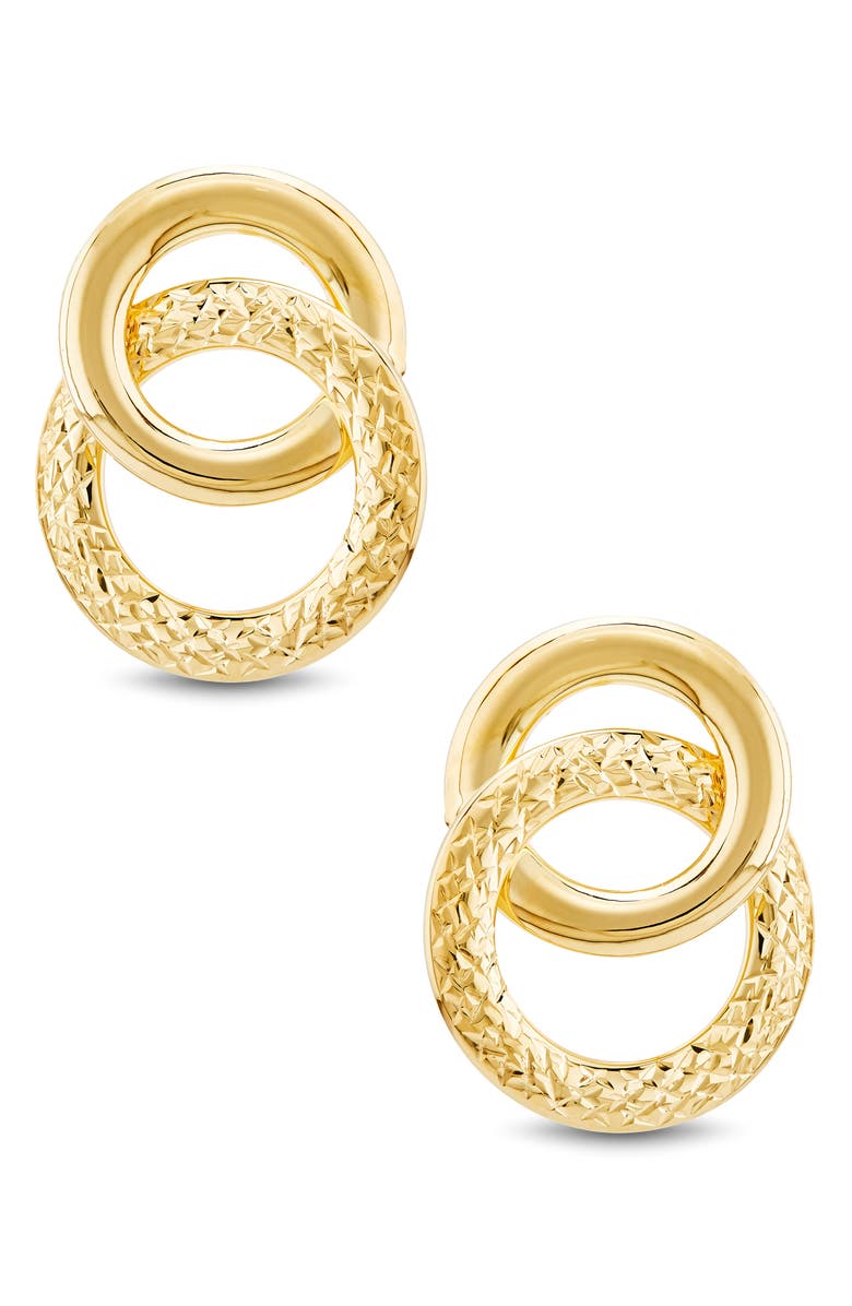 Frankie & Zoe Interlocking Circle Stud Earrings, Alternate, color, Yellow Gold
